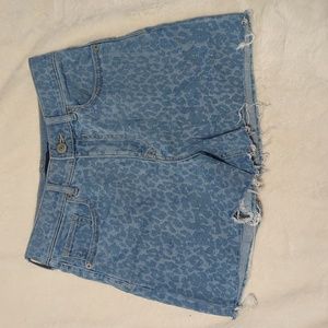Express midi high-rise jean shorts size 0